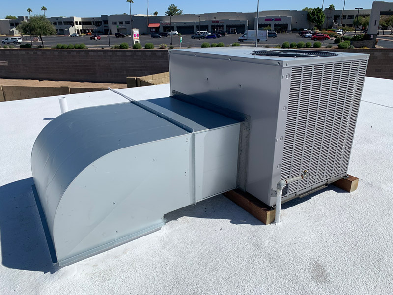 Rooftop commercial HVAC system installed in Scottsdale, AZ